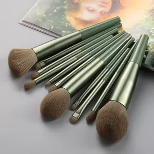 Cheap Travel 11pcs Makeup Brush Set Soft Fiber Hair Cosmetics Tools Custom Logo Long Tube Real Makeup Powder Blush Eye Brush Set thumbnail-5