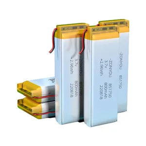 Cheap Price Factory 851750 Lipo Battery Cell Rechargeable 800mah Lithium Polymer Batteries for Dog Trainer E-book Camping Light thumbnail-4