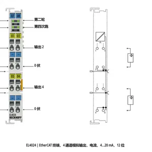 Beckhoff EL4024 EtherCAT Terminal 4-Channel Analog Output 4-20mA thumbnail-1