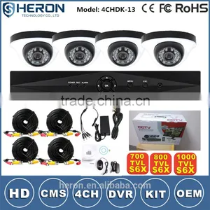 Wholesale 4/8CH Cctv System 720P/960P/1080P AHD DVR KITS With CCTV 4 Dome and 4 Bullet AHD Cameras thumbnail-3