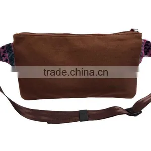 Two Front Pocket Large Cultural Style Cotton Women Waist Bag thumbnail-2