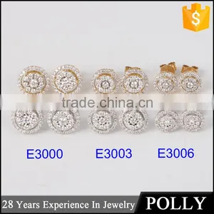 2016 Fashion Fancy Stud 18k Gold Earring With Diamond for Lady thumbnail-1