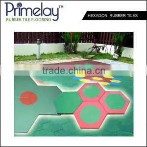 Attractively Designed Hexagon Rubber Tiles For Children Playground thumbnail-2