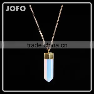 2016 Trendy Hot Style Natural Stone Gold Plated Bullet Necklace SMJ0137 thumbnail-1
