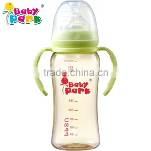 2015 Baby Product Baby Bottle Plastic Milk Bottles Wholesale PPSU Wide Neck Baby Feeding Bottle With Handle BabyParkA507 thumbnail-1