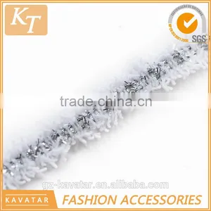 100% Cotton Ribbon Trim With Silver Thread thumbnail-3