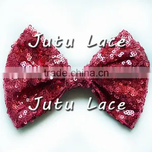 Fancy Large 5" Sparkle Sequin Bow for Headband Accessory,15 Colors to Pick up for New Design Hair Bow thumbnail-3