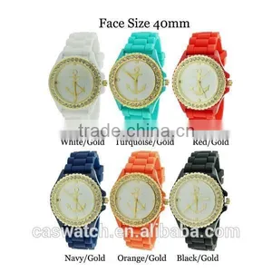 Vogue Design Gold Anchor Dial Silicone Watch, Candy Color 3D Face Jelly Watch, Girls Boys Hot Fashion Watch thumbnail-3