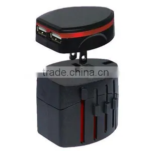 Multifunction Portable Universal Travel Adaptor With 2 USB Ports Outpput thumbnail-1