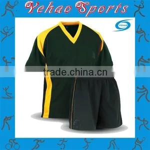 Full Sublimated Soccer Uniform Yellow and Black Practice thumbnail-1