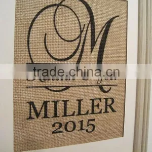 Personalized Monogram Burlap Blank Home and Garden Decoration Flag thumbnail-1