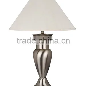 Modern Hotel Metal Table Lamp With Bell Fabric Shade thumbnail-1