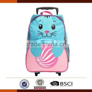 Beautiful 600D Trolley School Bags for Girls thumbnail-1