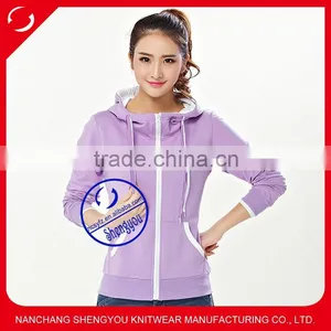 Wholesale High Quality Customized Plain Blank Hoodie for Women thumbnail-1