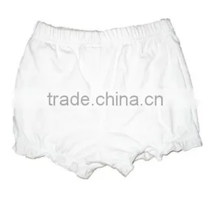 Girls Plain White Boxer Shorts thumbnail-1