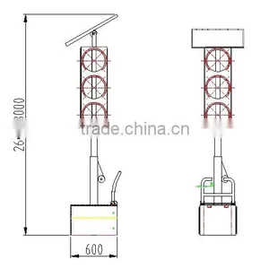 Hot Selling Kutuo Solar Traffic Light 300mm Mobile Solar Energy Traffic Cone Light thumbnail-5