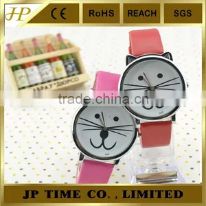 Cat Watch Kids Animal Metal Cat Case Leather Strap Lovely Cute Watch Kids thumbnail-1