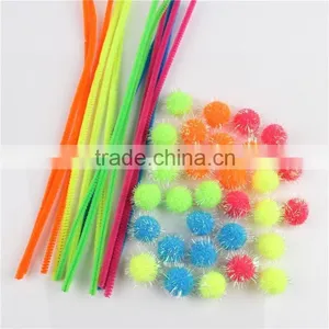 Factory Supply DIY Crafts Fluorescent Colors Pom Pom Toys for Kids or Wedding Party Decoration thumbnail-4