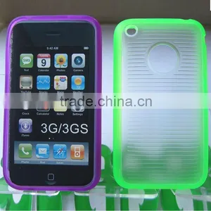 Hot Green Clear Shell TPU PC Case for Iphone 3G/3GS Case New thumbnail-1