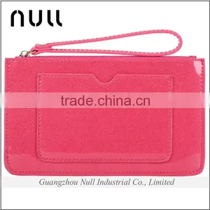 Hot Selling Candy Colorful Patent Leather Outside Pocket Zipper PU Wallet for Girl thumbnail-2