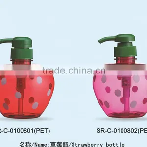 500ml Strawberry Shaped Dot Body Lotion Spray Bottle Shampoo Plastic Empty Container thumbnail-5