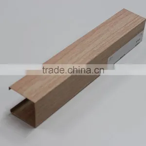 50MM Height Water Proof Wood Grain Aluminum Metal Screen Linear Ceiling U Channel Screen Ceiling thumbnail-1