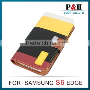For Samsung S6 Edge Case, Flip Case for Samsung Galaxy S6 Leather Case thumbnail-5