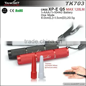 120lumens One Mode Mini Pocket Flashlight With Pocket Clip Waterproof TANK007 TK703 thumbnail-1