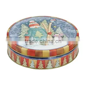 Christmas Cookie Tin Box, Round Tin Can Set for Christmas thumbnail-3