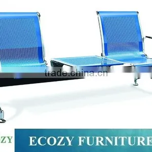 Metal Airport Chair With Small Table Attached thumbnail-1