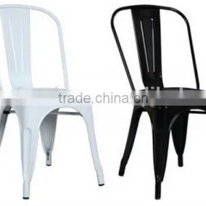 Industrial Metal Side Chair Gloss Finish Dinning Colorful Stackable Chair thumbnail-6