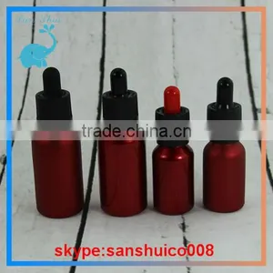 Electroplating Red Glass Dropper Bottle 30ml Empty Bottle for Olive Oil thumbnail-1
