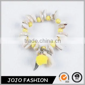 Bohemia Jewelry Stone Teething Pom Shell Bracelet thumbnail-1