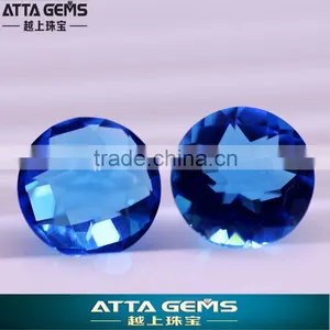 Rich Quantity Cheap Gems- Aquamarine Round Checker Cut Glass thumbnail-1