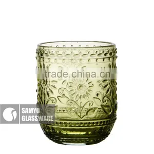 SAMYO Fashion Machine Pressed Mouth Wine Glass With Sunny Flower Pattern thumbnail-5