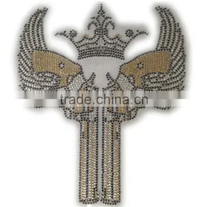 Factory Direct Rhinestone Iron on Transfers Rhinestone Iron on Patches Iron on Football Patches thumbnail-1
