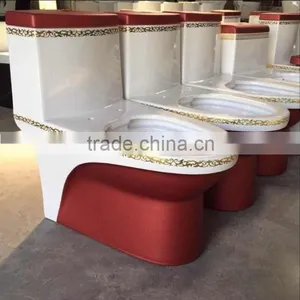 Porcelain Luxury Decorative Flower Gold Enamel Bathroom Design Red Color Quality Choice thumbnail-1