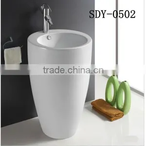 Ceramic Round Wash Pedestal Basin Bathroom Big Size Basin thumbnail-2