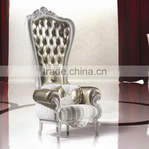 Wholesale Hotel Antique Wooden Throne High Back Chair, Luxury Royal Chair thumbnail-3