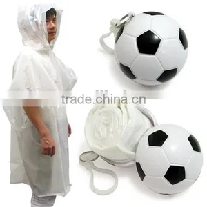 Disposable Cheap PE Rain Poncho With Ball For Promotion thumbnail-1