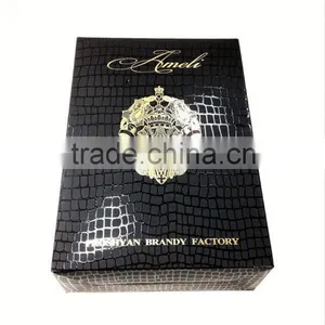 2014 Good Quality Black Red Wine Box With Gold Satin Lining thumbnail-1