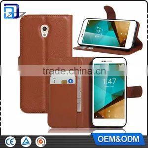Hot New Products Litchi Design Credit Card Wallet Stand Flip Leather Case For Vodafone Smart Prime 7 VF600 Mobile Phone Cover thumbnail-1