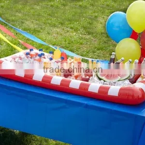 Red White Stripes Inflatable Buffet Salad Bar Serving Station thumbnail-1