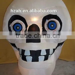 Halloween Decoraiton Inflatable Huge Light Up Skeleton Head With Big Eyes thumbnail-1