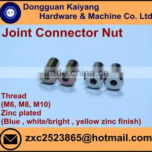 M6, M8, M10 / Bright(White)/ Blue/ Yellow Zinc Plated; Joint Connector ; Furniture Hardware thumbnail-3