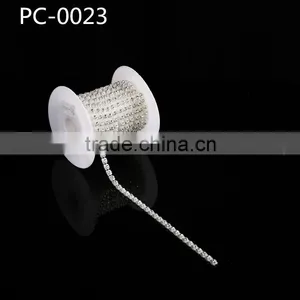 2016 New Design Fancy Oval Pearl Clear Round Rhinestone Cup Chain thumbnail-1