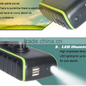 Dual USB and Waterproof Hand Crank Solar Mobile Charger thumbnail-6