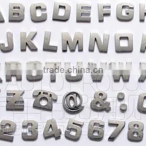 Individual Letter Chrome Sticker , Number Chrome Badge 3D ABS Chrome Sticker thumbnail-1
