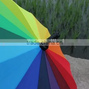 Yiwu Straight and Super Strong Rainbow Umbrella With Nylon Material Umbrella for Adult,rainbow Colorful Umbrella thumbnail-3
