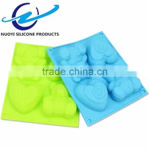 4 Even the Bear& Love Shape Silicone Cake Mould Bakeware Tool thumbnail-1